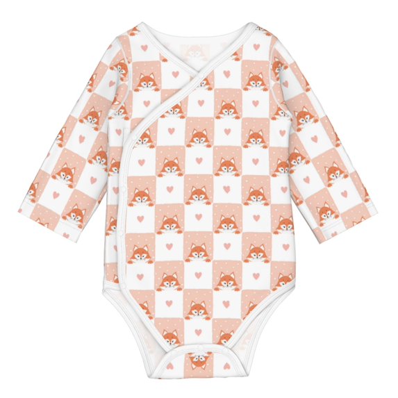 Sigee love plaid fox for Baby Unisex Baby Cotton Long-Sleeve Bodysuits Soft Cotton, Breathable-2 Years
