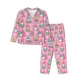 thumbnail image 1 of Sigee pink Holiday Joy for Women’s Pajama Sets Long-Sleeved Pjs Sets for Women 2 piece Sleepwear-Small, 1 of 7