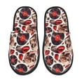 thumbnail image 1 of Sigee record lips Skull for Cozy Furry Slippers Super Soft Indoor and Outdoor Use, Non-Slip Sole Slip On House Slippers-Medium, 1 of 8