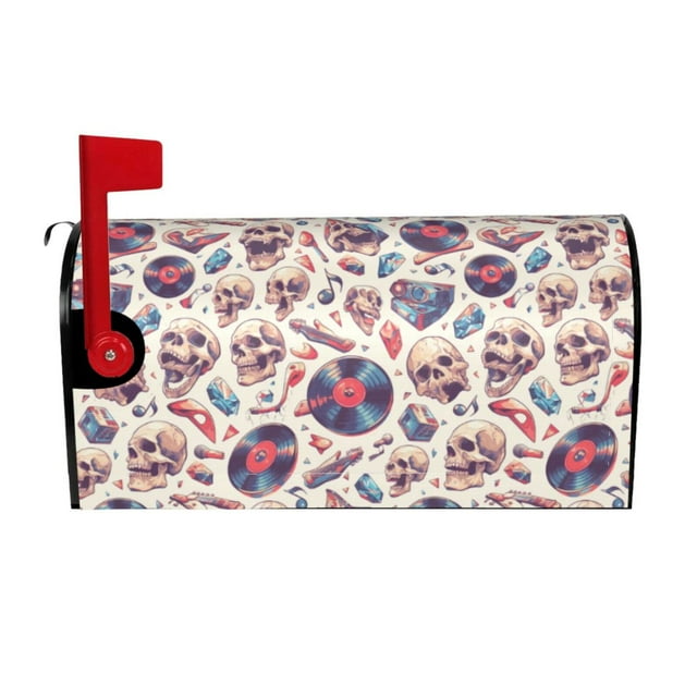 Sigee rock Skull record Retro for Mailbox Cover Waterproof