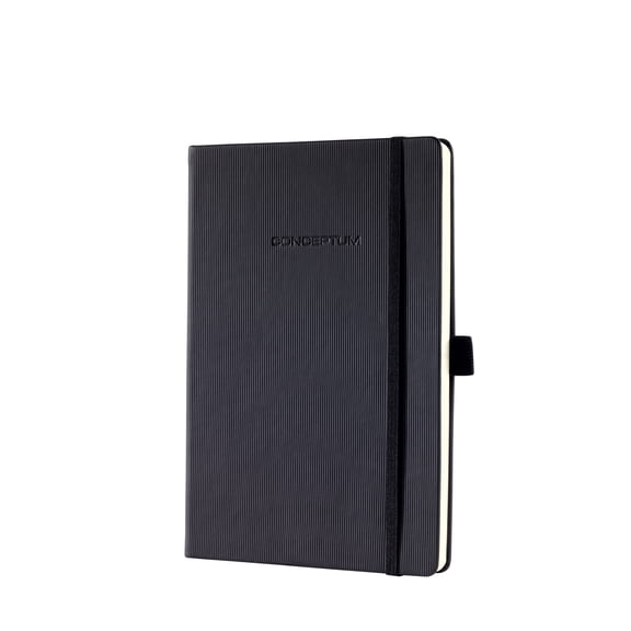 Sigel Hardcover Lined Notebook with Elastic Closure, Black, A5 Journal Size (SGA5HEL-BK)