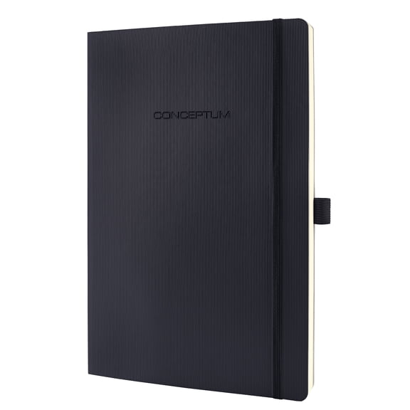 Sigel Softcover Graph Notebook with Elastic Closure, Black, A4 Extra Large Size (SGA4SES-BK)