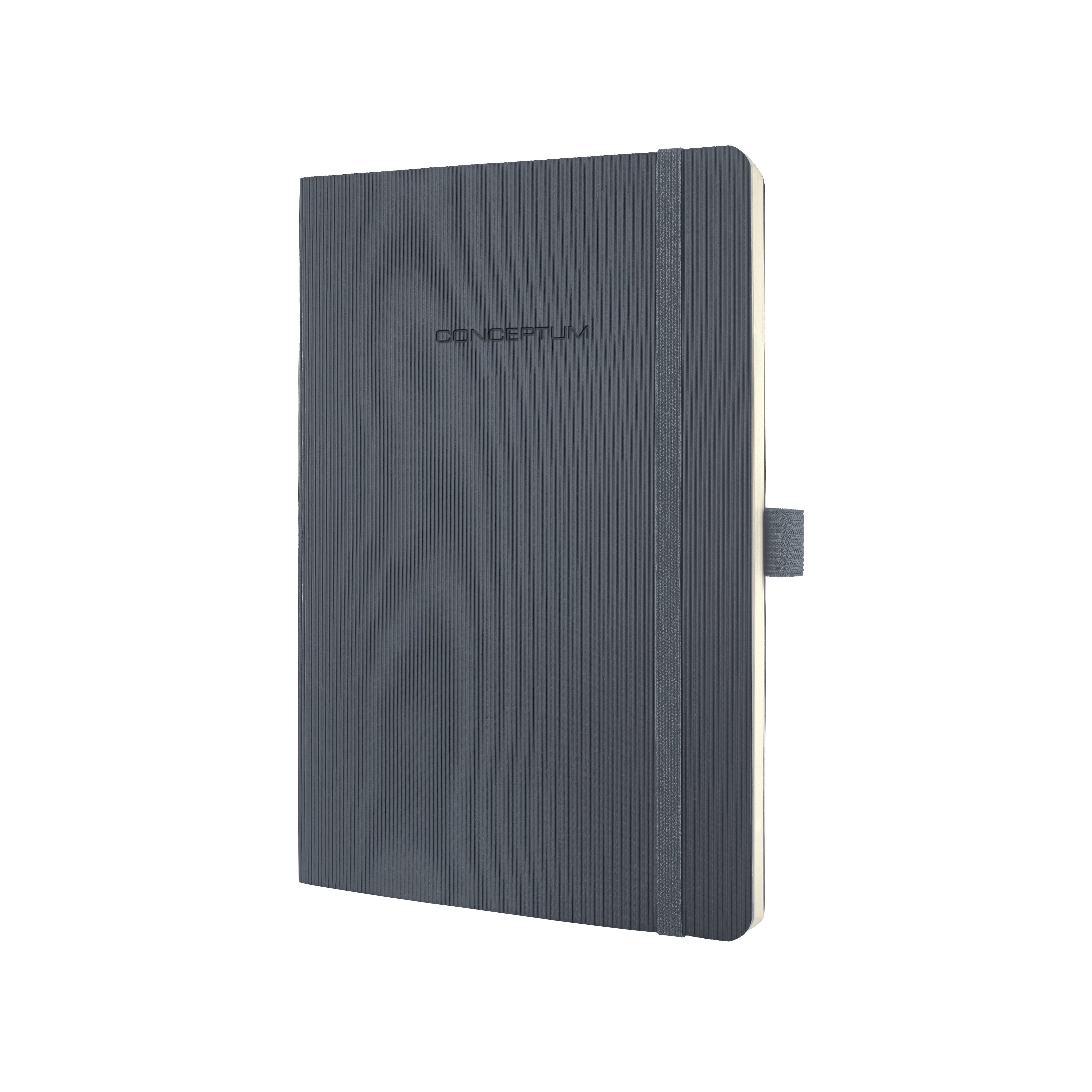 Sigel Softcover Lined Notebook with Elastic Closure, Dark Grey, A5 Journal Size (SGA5SEL-DG)