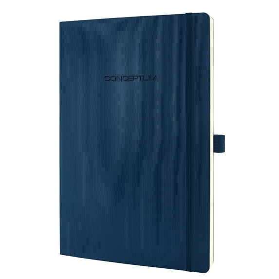 Sigel Softcover Lined Notebook with Elastic Closure, Midnight Blue, A4 Extra Large Size (SGA4SEL-BL)