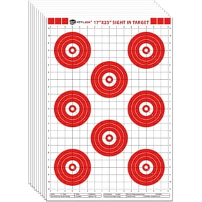 Sight in Shooting Range Paper Target, 17X25 Inch Paper Red Bullseye Shooting Targets Suitable for Handgun, Rifle, Pellet Gun, Airgun, BB Guns, Airsoft