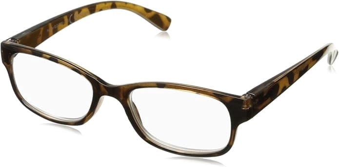 Sight Station women's heather square reading glasses - Golden Tortoise - Magnification Strength: 3.5 x