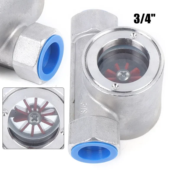Sight Water Flow Indicator with Plastic Impeller 2.5 MPa Stainless Steel