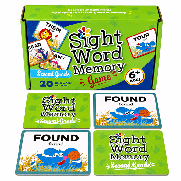 Sight Word Matching Memory Game Second Grade