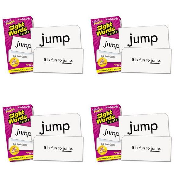 Sight Words Flash Cards - Level 2, Black & White - 3 Each