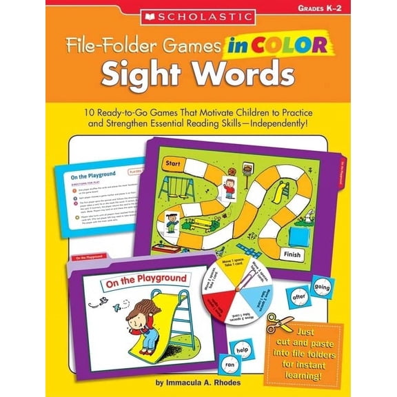 Pre-Owned File-Folder Games in Color File-Folder Games in Color: Sight Words: 10 Ready-To-Go Games That Motivate Children to Practice and Strengthen Essentia, (Paperback)