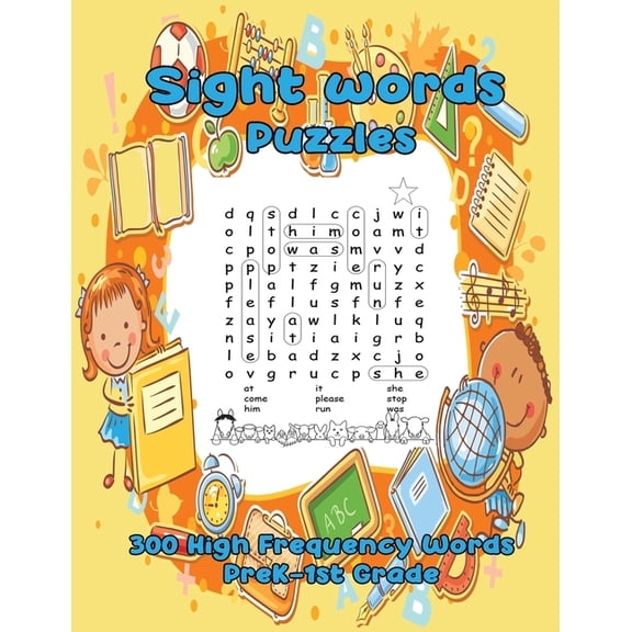 Sight Words Word Search for Kids Sight Words Puzzles: 300 High Frequency Words PreK-1st Grade, Book 1, (Paperback)