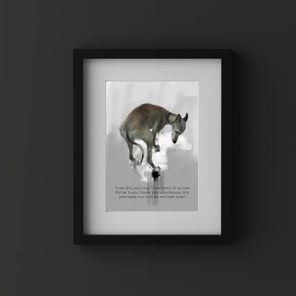 Sighthound Rainbow Bridge Memorial Wall Art Print, Unframed Paper Poster 24x36in