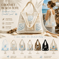 thumbnail image 1 of Sightor Crochet Tote Bag, Boho Knit Beach Bag for Women, Shell Embroidery Mesh Shoulder Tote, Summer Vacation Handbag for Beach Travel Shopping, 1 of 8