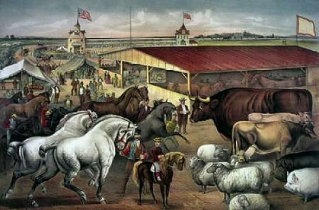 Sights at The Fair Ground Canvas Art - Currier and Ives (12 x 18)