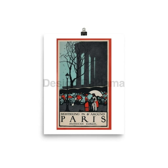 Sightseeing In Paris France from American Express 1930. Unframed Vintage Travel Poster