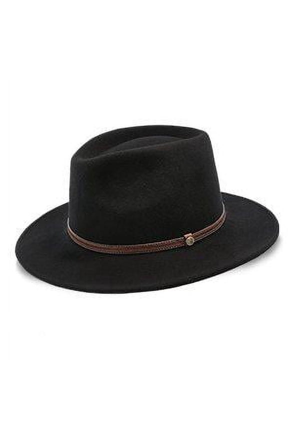 Sightseer Wool Fedora with Wide Brim Leather Hat Band Stylish Fedora for Casual Wear, Sun & Rain Protection