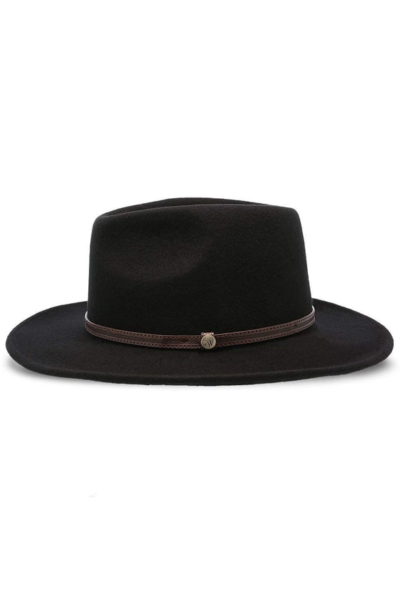Sightseer Wool Fedora with Wide Brim Leather Hat Band Stylish Fedora for Casual Wear, Sun & Rain Protection