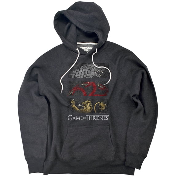 Sigil Banners Unisex Adult Slim Fit Pull-Over Heather Hoodie, Charcoal, Small