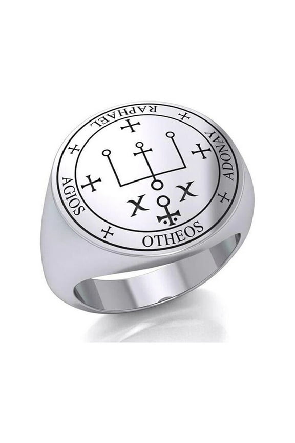 Sigil of Archangel Raphael 925 Sterling Silver Ring Fine Angel Saint Jewelry