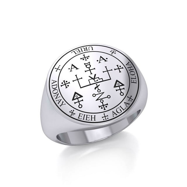 Sigil of Archangel Uriel Ring .925 Sterling Silver by Peter Stone Fine