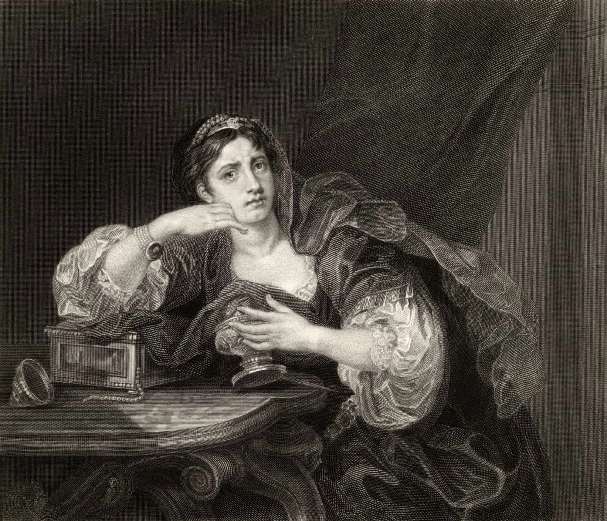 Sigismonda With The Heart Of Her Husband Engraved By T W Shaw After Hogarth From The Works Of Hogarth Published London 1833 Canvas Art - Ken Welsh Design Pics (15 x 13)