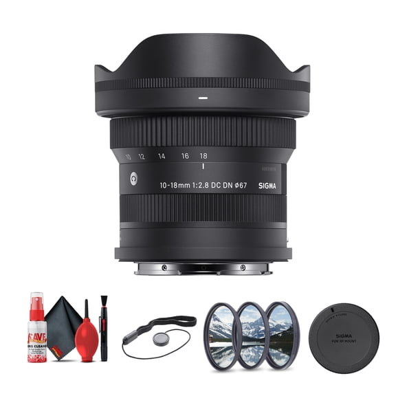 Sigma 10-18mm f/2.8 DC DN Contemporary Lens for L-Mount, Ultra Wide-Angle APS-C Zoom, Fast f/2.8 Aperture, 15-27mm Equivalent, Internal Focus, 7-Blade Diaphragm, Dust & Splash-Resistant Design