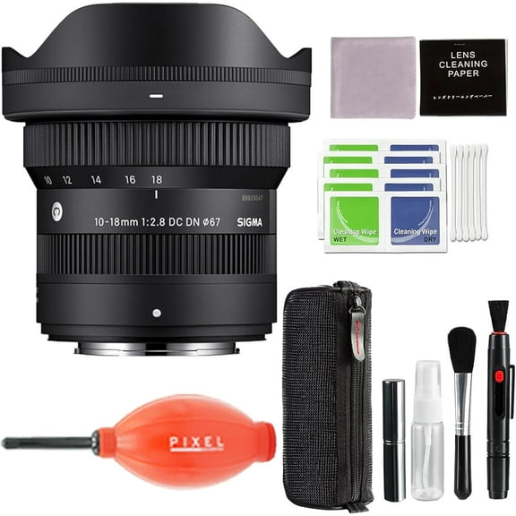 Sigma 10-18mm f/2.8 DC DN Contemporary Lens for Fujifilm-X Mount with Pixel Advance Accessories and Travel Bundle | 207975 | Sigma 10-18mm f/2.8 fuji