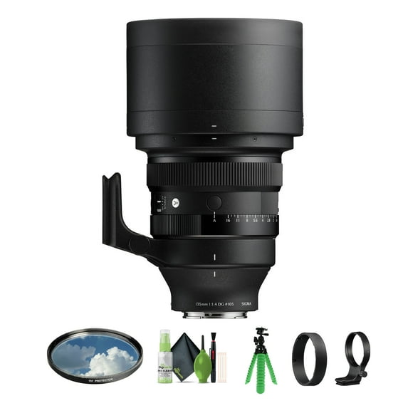 Sigma 135mm f/1.4 DG Art Sony E (241965) Bundle. The Ideal Lens for Professional Portraits, Weddings Indoor/Outdoor Adventure, Wildlife, Travel, Sarfari, Photography use + Accessories