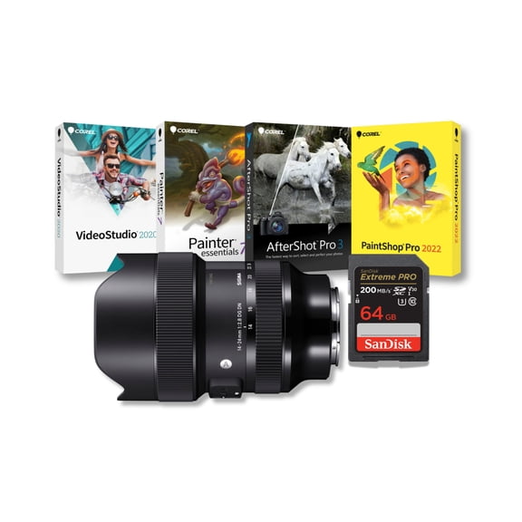 Sigma 14-24mm f/2.8 DG DN Art Full-Frame Multilayer Coating Lens (Sony E Mount) Bundle with Software Suite and Memory Card (3 Items)