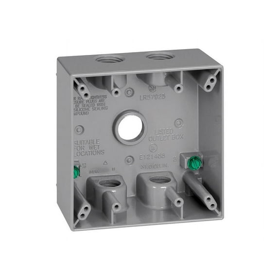 Sigma 14353-5 2 Gang Gray Square Weatherproof Outlet Box