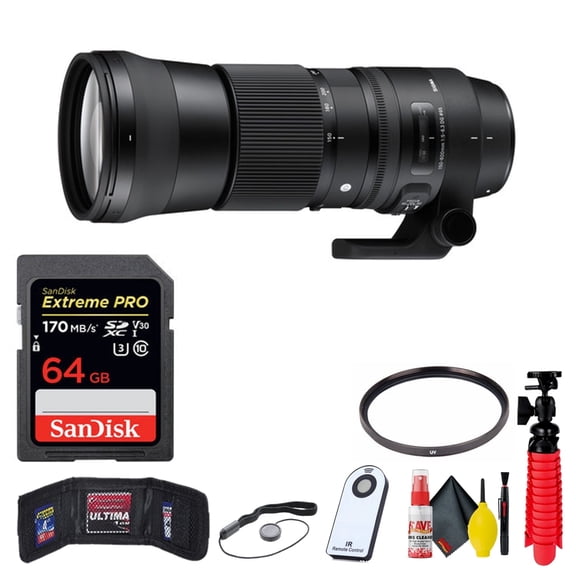 Sigma 150-600mm F/5-6.3 DG OS HSM Contemporary Lens for Nikon F + Accessories