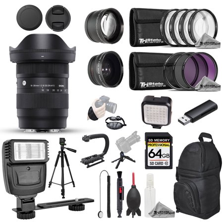Sigma 16-28mm f/2.8 DG DN Contemporary Lens (Sony E) - 23pc 64GB Ultra Bundle