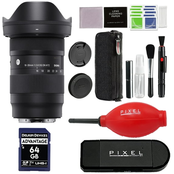 Sigma 16-28mm f/2.8 DG DN Contemporary Lens for Sony E with Advanced Accessory and Travel Bundle | Extended 3 Years Sigma Warranty | 206965 | Sigma 16-28mm Sony E Lens