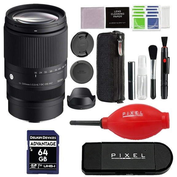 Sigma 16-300mm f/3.5-6.7 DC OS Contemporary Lens for RF Mount with Advanced Accessory and Travel Bundle | 887972 | Sigma 16-300mm Canon Lens