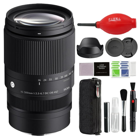 Sigma 16-300mm f/3.5-6.7 DC OS Contemporary Lens for RF Mount with Advanced Accessory and Travel Bundle | 887972 | Sigma 16-300mm Canon Lens