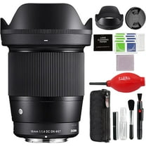 Sigma 16mm f/1.4 DC DN Contemporary Lens for RF Mount with Advanced Accessory and Travel Bundle (Sigma 4-Year USA Warranty) | Sigma 16mm f1.4 rf mount