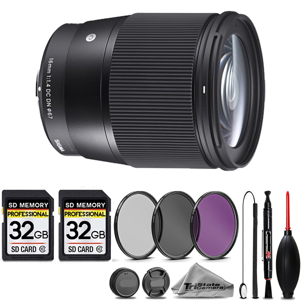 Sigma 16mm f/1.4 DC DN Contemporary Lens for Sony E +3PC FILTER +