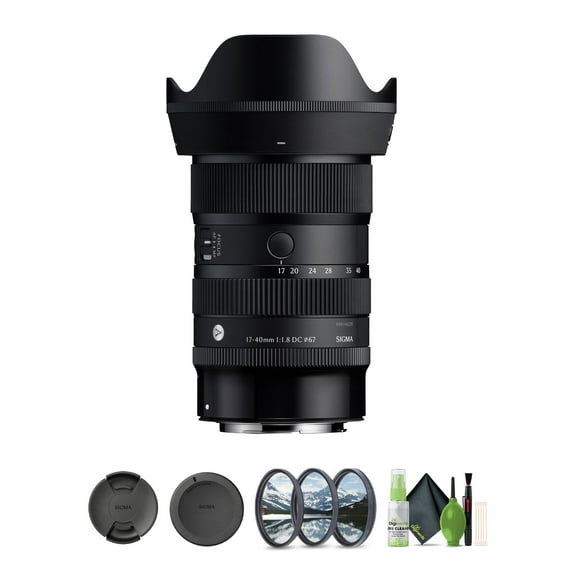 Sigma 17-40mm f/1.8 DC Art Lens Canon RF (214972) Bundle. The Ideal Lens for Professional Portraits, Weddings Indoor/Outdoor Adventure, Wildlife, Travel, Sarfari, Vacation