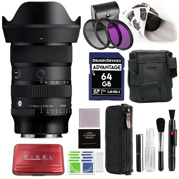 Sigma 17-40mm f/1.8 DC Art Lens for L-Mount with Advanced Accessory and Travel Bundle | 214969 | 17-40mm L Mount Lens