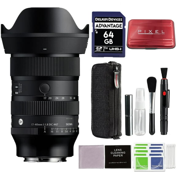 Sigma 17-40mm f/1.8 DC Art Lens for Sony E Mount with Advanced Accessory and Travel Bundle | 214965 | 17-40mm Sony Lens