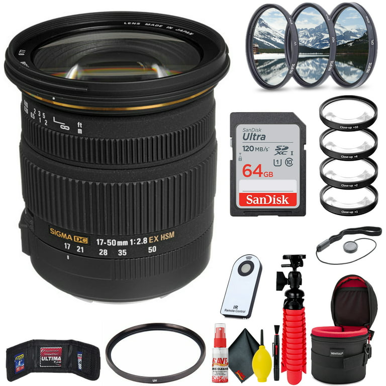 Sigma 17-50mm f/2.8 EX DC OS HSM Lens for Nikon F (Deluxe Bundle)  W/Accessories