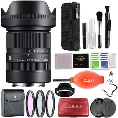 Sigma 18-50mm f2.8 DC DN Contemporary Lens for Fujifilm X Mount with Advanced Accessory and Travel Bundle (Sigma 1-Year USA Warranty) | Sigma 18-50mm f2.8 fuji