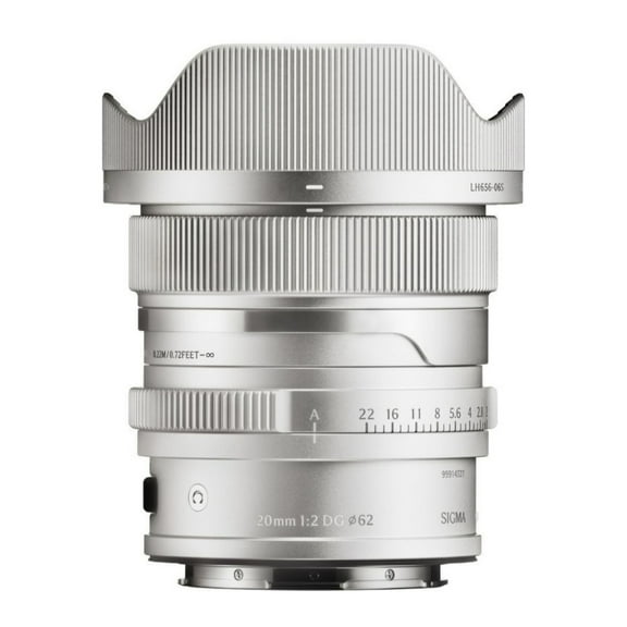 Sigma 20mm F2 DG Full-Frame Contemporary Lens with Manual Aperture Ring and Magnetic Lens Cap (Silver, L Mount)