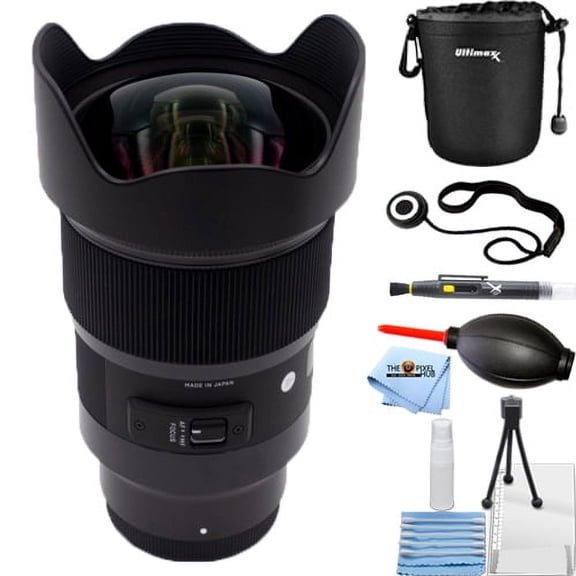 Sigma 20mm f/1.4 DG HSM Art Lens for Sony E #412965 STARTER BUNDLE with Lens Pouch, Lens Cap Keeper, Cleaning Pen, Blower, Microfiber Cloth and Cleaning Kit