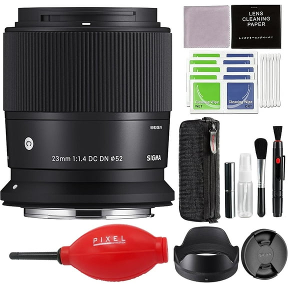 Sigma 23mm f/1.4 DC DN Contemporary Lens for RF Mount with Advanced Accessory and Travel Bundle (Sigma 4-Year USA Warranty) | Sigma 23mm f1.4 rf mount