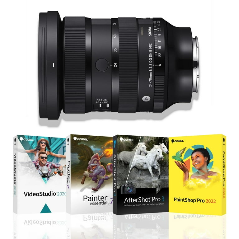 Sigma 24-70MM F2.8 DG DN II ART Lens, Sony E Mount and Corel Software Bundle of 4 Softwares OEM Photo