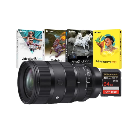 Sigma 28-45mm F1.8 Maximum Aperture DG DN Art Lens with Internal Zoom and HLA Autofocus (L Mount) Bundle with Software Suite and Memory Card (3 Items)