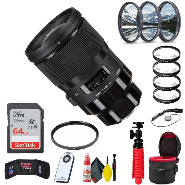 Sigma 28mm DG HSM Art Lens for Sony E (Deluxe Bundle) with