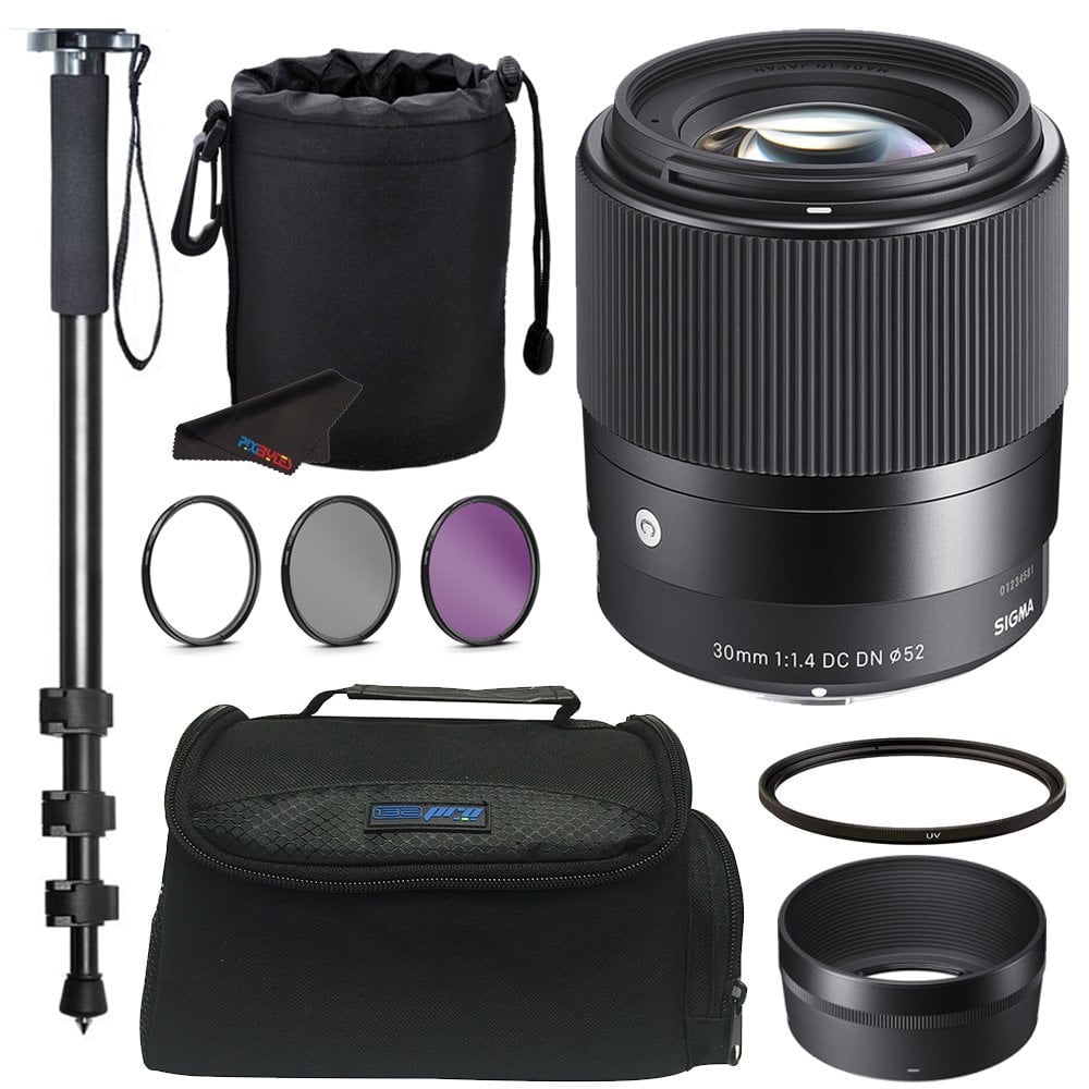 Sigma 30mm F1.4 Contemporary DC DN Lens for Sony E + Pixi-Basic
