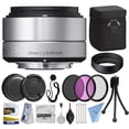 thumbnail image 1 of Sigma 30mm F2.8 DN Silver Lens for Sony E-Mount NEX (33S965) with Beginner Accessories Kit includes 3 Piece Filter Set (UV-CPL-FLD) + Deluxe Cleaning Kit + Air Dust Blower, 1 of 8